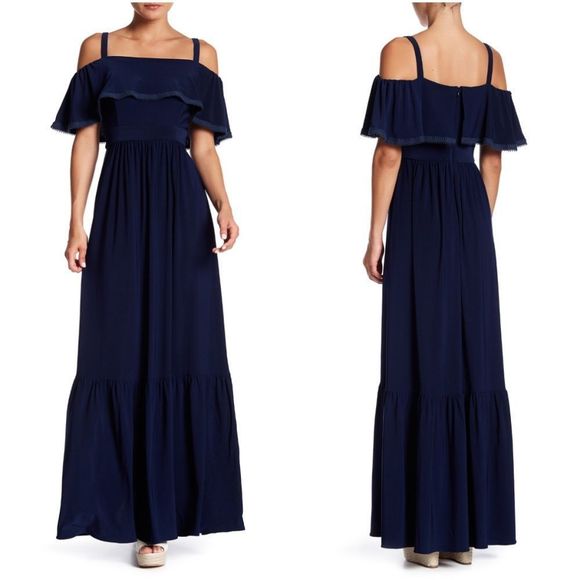 Eliza J Dresses & Skirts - Eliza J Off-the-Shoulder Ruffle Trim Maxi Dress